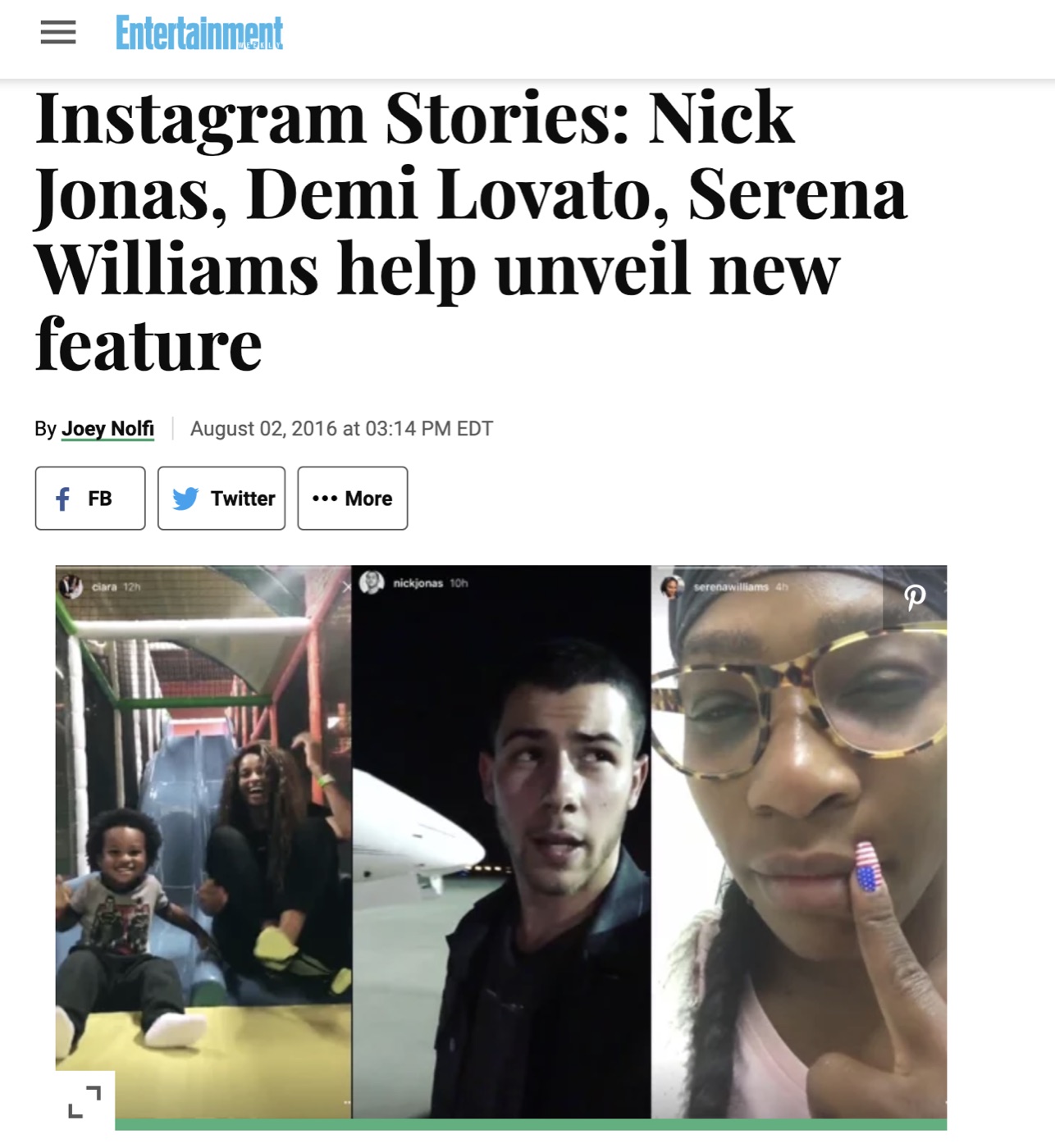 Entertainment Weekly coverage