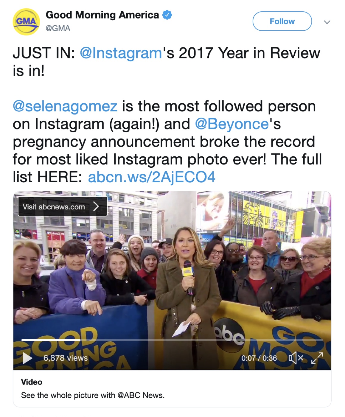 Good Morning America coverage